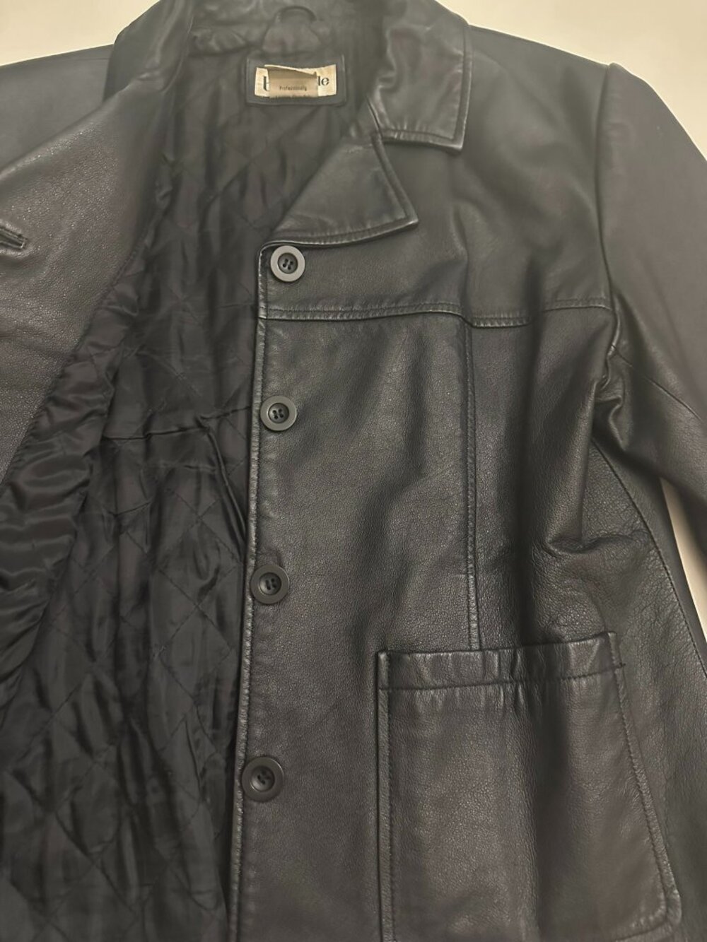 Bagatelle Genuine Leather Black Jacket Women’s M Button Front